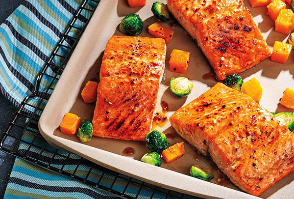Honey Mustard Salmon with Roasted Vegetables